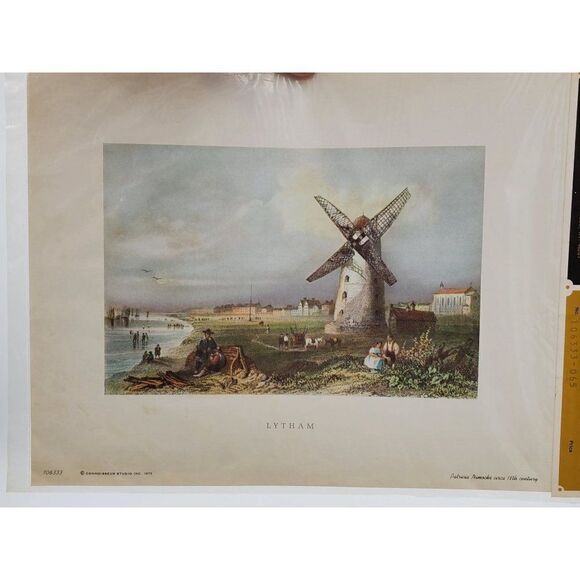 Vintage Patricia Nimocks Decoupage Art Print Lot Of 2 Lytham Windmill - Picture 3 of 4